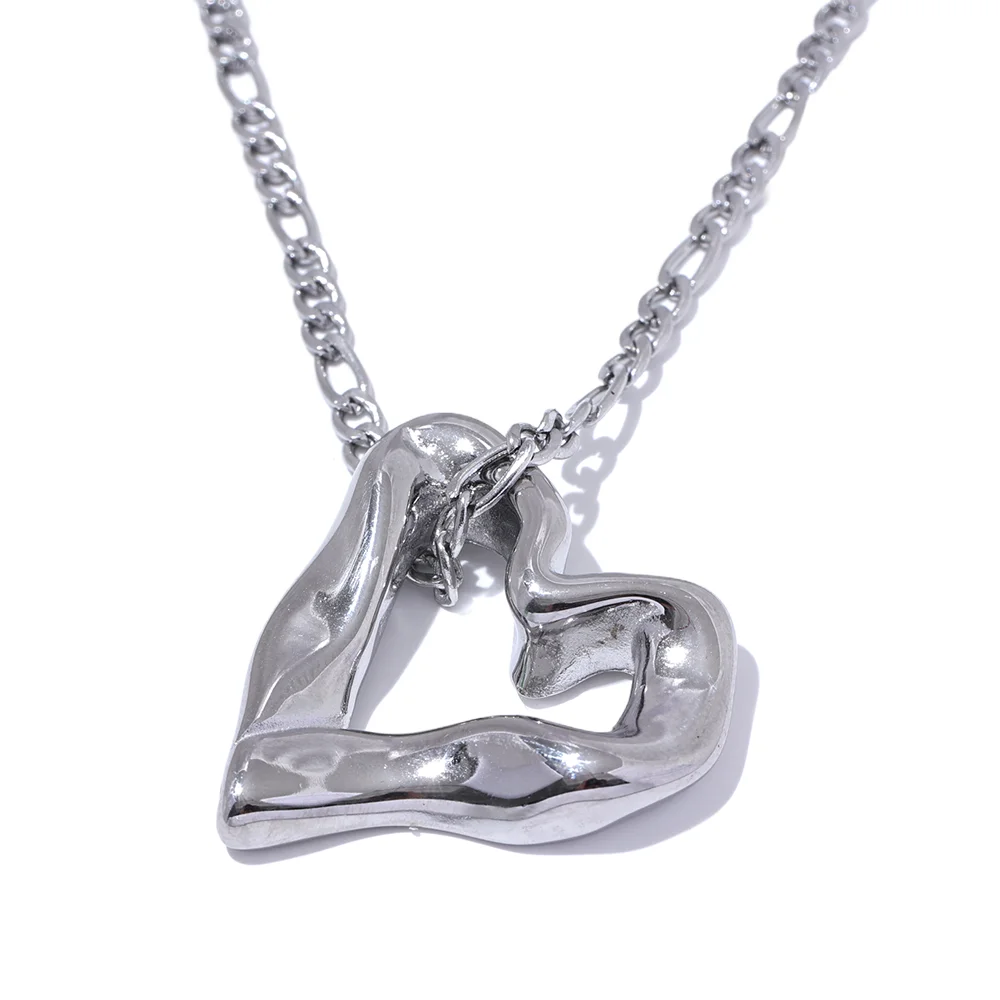 Heart Hollow Pendant Silver